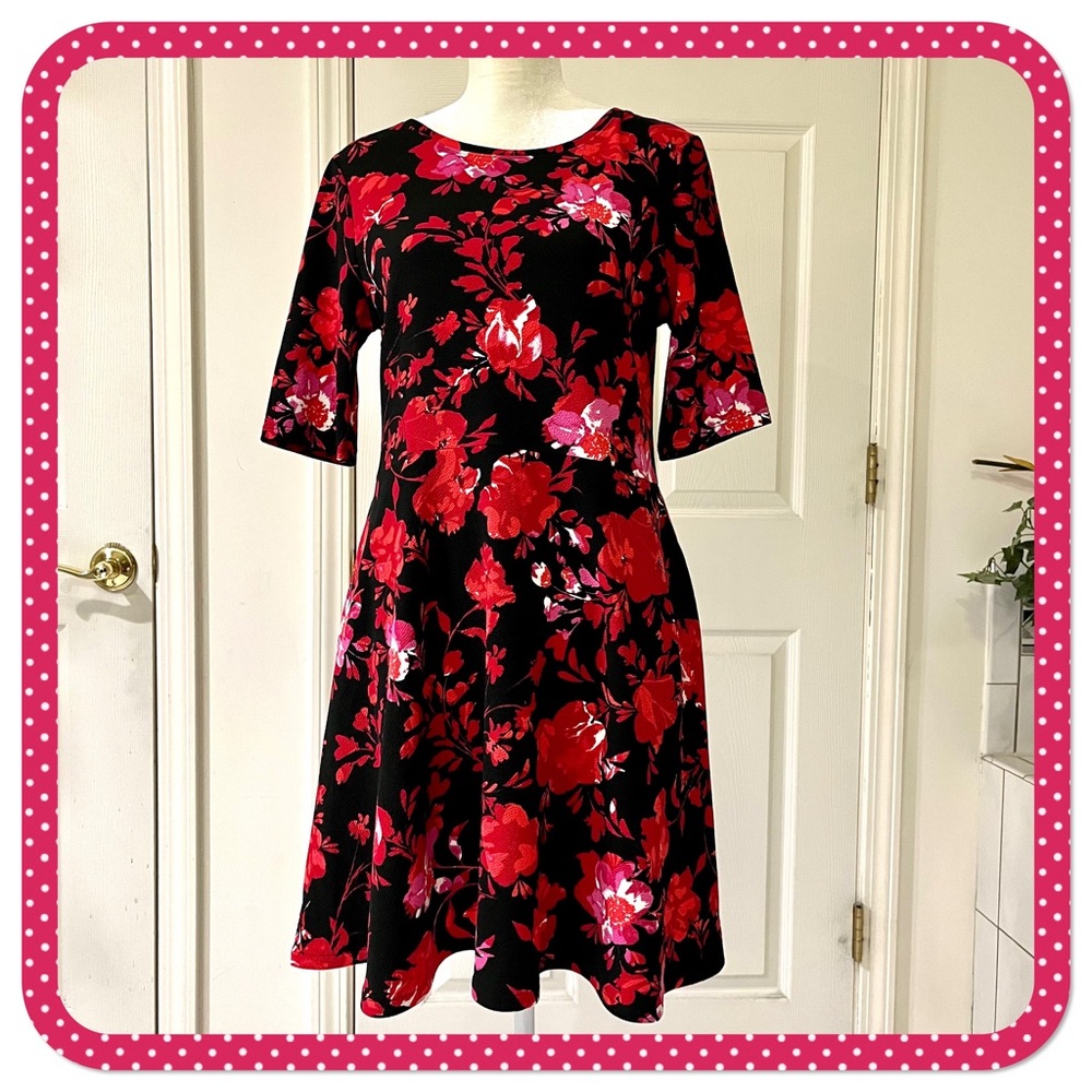 💝 APT. 9 💝 summer floral dress black & red size women’s MEDIUM